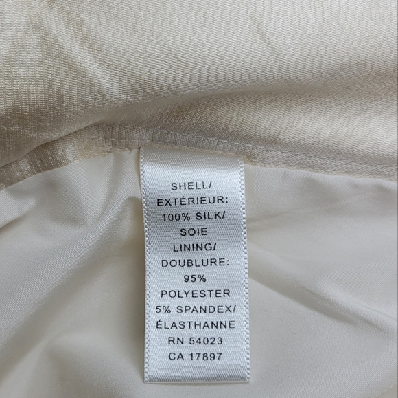 Banana Republic Y2K 2003 100% Silk Cream Crop Pants Size 6 - Picture 10 of 12